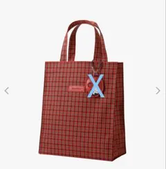 ファミリア　familiar トートバッグ　大サイズ　 赤系ファミリアチェック