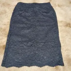 ダークグレー レース タイトスカート　　GU