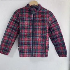 ユニクロ UNIQLO ウルトラライトダウン 赤系 チェック柄 150