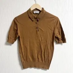 JOHN SMEDLEY ジョン　スメドレー　ブラウン 半袖ポロシャツ　Sのサムネイル