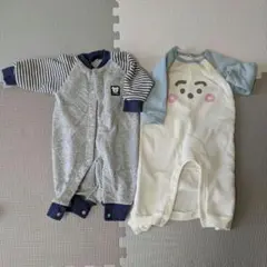 【古着】サイズ70 裏起毛 ベビー服2枚セット しなぷしゅ