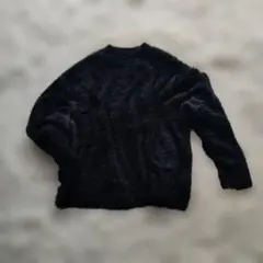 オーバーサイズファーニットセーター プルオーバー 黒