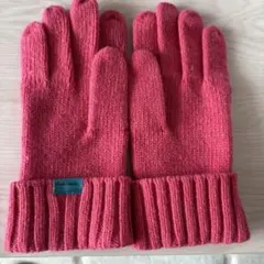 Paul Smithピンクのリブ編み・ケーブル編み手袋