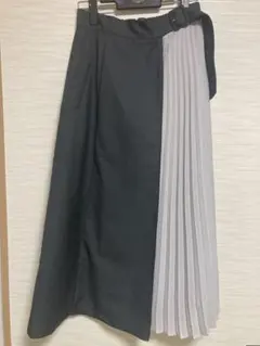 MAYSONGREYシフォンプリーツ切り替えロングスカート　ダーク&ライトグレーのサムネイル