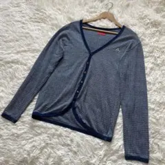 希少　エビス EVISU カーディガン ボタン ブルー ネイビー　Sのサムネイル