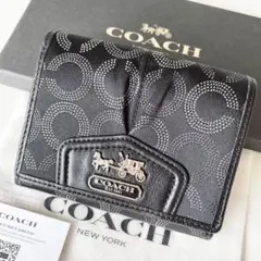 【新品・保管品】COACH 二つ折り財布 オプアート ホースアンドキャリッジ