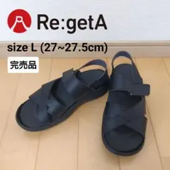 リゲッタ バックベルト軽量サンダル コンフォートサンダル 黒 メンズL 27cm