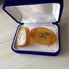 鼈甲帯留め 2点セット