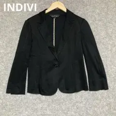 INDIVI ブラック テーラードジャケット 1つボタン