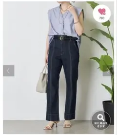 【ジェナエスパスメルヴェイユ】センターシームデニムパンツのサムネイル