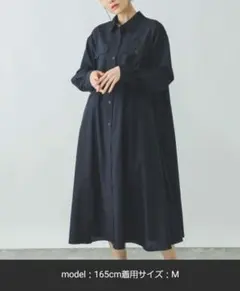 新品グローバルワーク　イージーケアシャツワンピース M