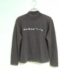 長袖ニット ハイネック ブラウン F シンプル セーター おしゃれ カジュアル