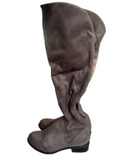 グレー スエード ロングブーツ フラットヒール　Sサイズ　25㎝