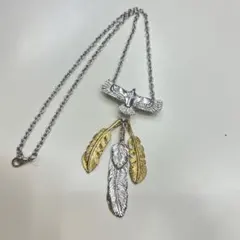 6番 フェザー 羽根 イーグル ペンダント トップ ネックレス