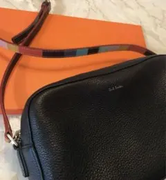 【Paul Smith】マルチストライプ/ レザー /スクエア ショルダーバッグ
