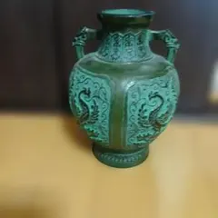 쇼와 레트로 高岡銅器 青銅器花瓶 鳳凰 伝統工芸 アンティーク