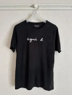 【美品】agnès b. アニエスベー 黒 半袖Tシャツ サイズ2 ロゴ入り
