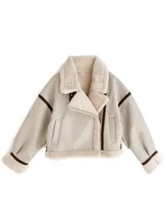 タグ付き新品GRL ベルトネックムートンパイピングレザーブルゾン