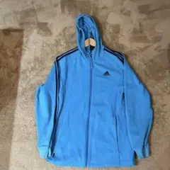 adidas フード付きジャージ 水色