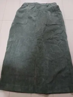 レディース コーデュロイ タイトスカート L グリーン