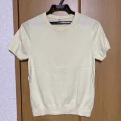 美品⭐︎UNIQLO クルーネック半袖ニット イエロー Mサイズ