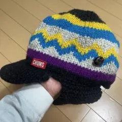 CHUMS 多色編み込みキャップ スノボ　防寒