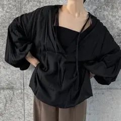 SELECTMOCA by son ボリュームスリーブリネンスキッパーシャツ