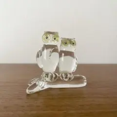 ガラス　フクロウ　置物