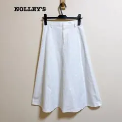 新品 訳あり NOLLEY'S ベルト付きAラインフレアスカート 38 ホワイト