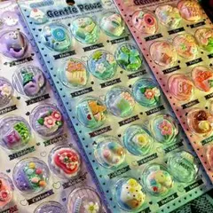 人気 デコパーツシール カプセル風立体シール帳 GentlePaws 3枚セット