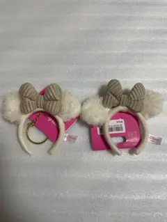 ディズニー　ミニーカチューシャキーホルダー　2点セット