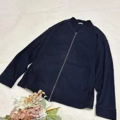 【ジーユー】GU メンズ ライトカットソーブルゾン(長袖) ネイビー XL