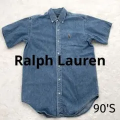 90s ラルフローレン　BLAKE デニム　シャツ　ゆったりサイズ　S