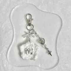 【No.426】ビーズキーホルダー 編み物 星