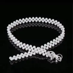 ベルト　リボン　パールベルト　ドレス　帯締め　帯飾　着物　パール　パーティ　ゴム