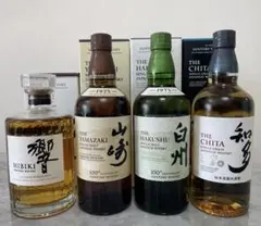 山崎・響・余市・知多　4本セット 響21年、白州12年が8,290円で狙える。末等でも余市が届くウイスキー