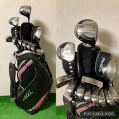 初心者応援☆つるや AXEL男性用セット☆AXEL製キャディバッグ付