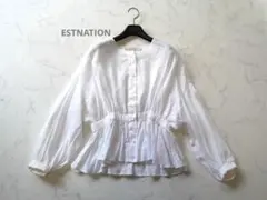 ESTNATION エストネーション ギャザー リネン ブラウス　ウォッシャブルのサムネイル