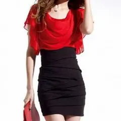 新品！胸元ドレープタイトミニドレスワンピースキャバドレス