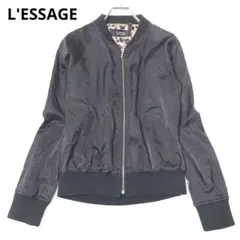 レザージュ　ブルゾン　アウター　MA-1 日本製　ブラック　カジュアル　秋　冬