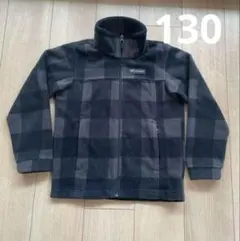 コロンビア　Columbia キッズフリースジャケット　130 黒　チェック柄