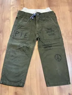 デニムダンガリー　ボトムス　カーキ　130cm