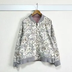 リバーシブル 花柄ブルゾン ピンク MA-1 ジャケット レディース M相当のサムネイル