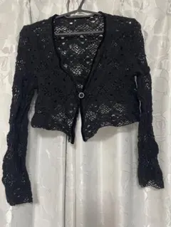 【美品・高級品】ブラック レース カーディガン 38 GRES TRICOT