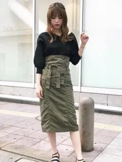 ムルーア/ナイロンスカート/コルセットスカート/レディース/カーキのサムネイル