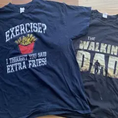 え*れ様 アメリカ古着 プリントTシャツ 2枚セット XL ブラック黒