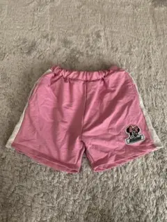 ミニーマウス刺繍 ピンクハーフパンツ 105-115cm