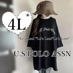 4L*U.S.POLO ASSN*ブラックTシャツ♪大きいサイズ*レディース