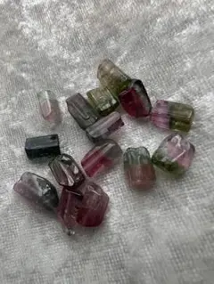 穴あき　さざれ石トルマリン 天然石　15個
