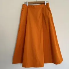 212) グリーンレーベルリラクシング　スカート　センタータック　フレアスカート